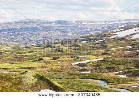 The Mountains Around The Lake Orkel Located In The Oppdal Area, Norway