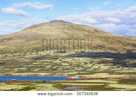 Lake Orkel Located In The Oppdal Area, Norway