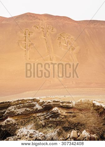 The Candelabro, Pre-inca Ruins On The Coast Of Paracas In Peru