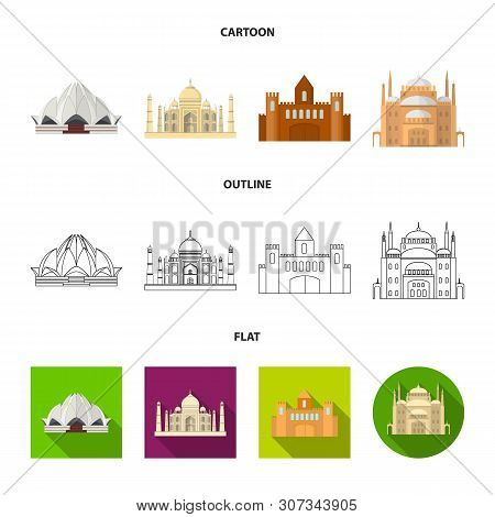 Vector Design Of Town And Chinatown Icon. Set Of Town And Asian Stock Symbol For Web.