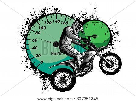 Vector Illustration Sport Superbike Motorcycle With Struments