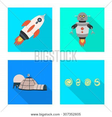 Vector Design Of Science And Cosmic Icon. Set Of Science And Technology Stock Symbol For Web.