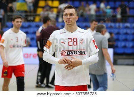 Kyiv, Ukraine - June 12, 2019: Handball Player Lasse Bredekjaer Andersson Of Denmark During The Ehf 