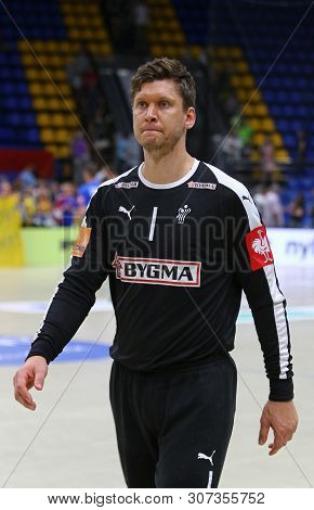 Kyiv, Ukraine - June 12, 2019: Goalkeeper Niklas Landin Jacobsen Of Denmark National Handball Team D