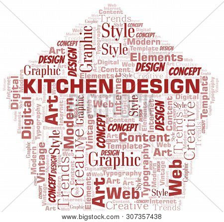 Kitchen Design Word Cloud. Wordcloud Made With Text Only.