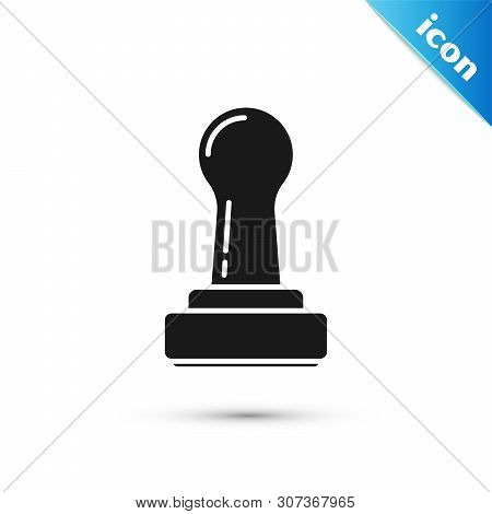 Black Stamp Icon Isolated On White Background. Vector Illustration