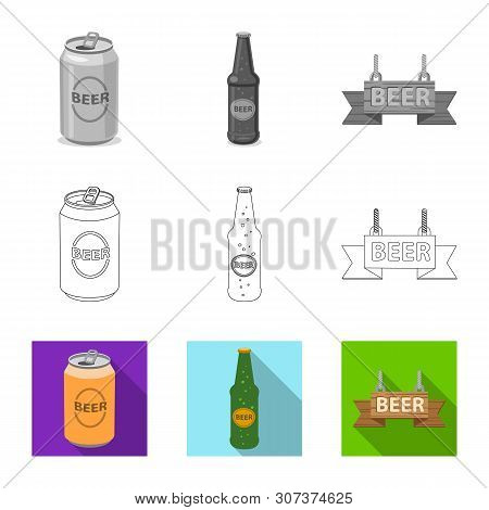 Vector Illustration Of Pub And Bar Sign. Set Of Pub And Interior Vector Icon For Stock.
