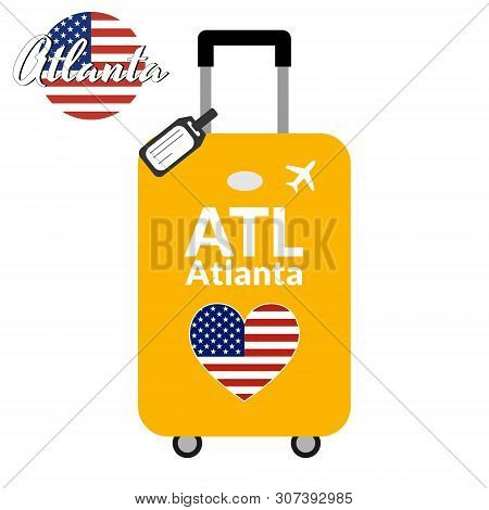Luggage With Airport Station Code Iata Or Location Identifier And Destination City Name Atlanta, Atl