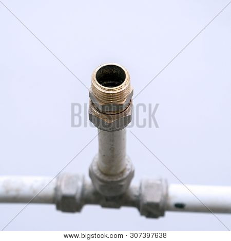 Old Connection Fitting Tee On Plastic Water Pipes
