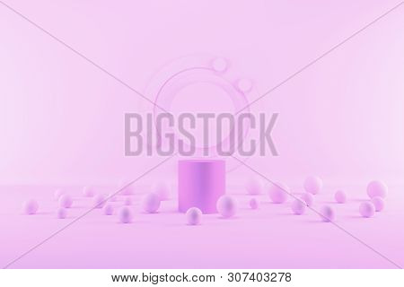 3d Render, Abstract Geometric Background, Minimalistic Primitive Shapes, Modern Mock Up, Empty Showc