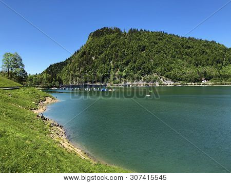 Hill Gugelberg Above Alpine Lake Wagitalersee Or Waegitalersee, Innerthal - Canton Of Schwyz, Switze