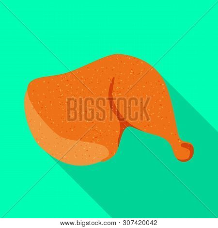 Vector Illustration Of Leg And Chicken Symbol. Set Of Leg And Cooked Vector Icon For Stock.