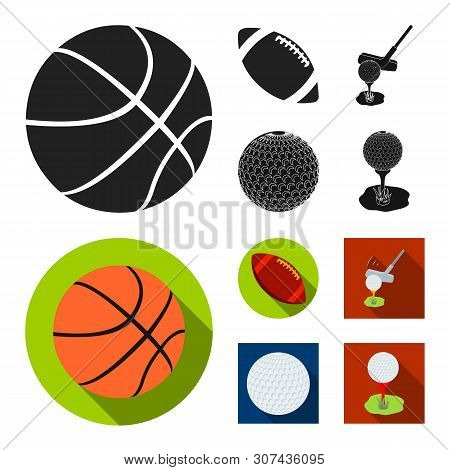 Vector Illustration Of Ball And Soccer Sign. Collection Of Ball And Basketball Stock Vector Illustra