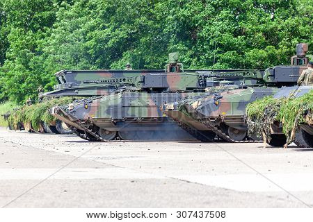 German Infantry Fighting Vehicle Drives On A Street
