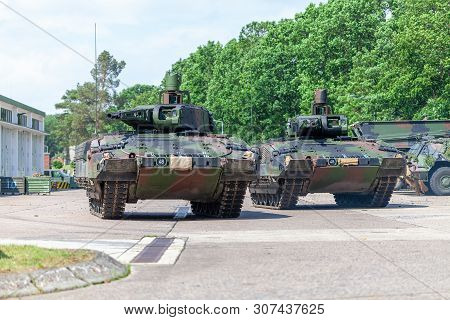 German Infantry Fighting Vehicle Drives On A Street