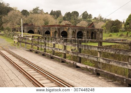 The Ruins Of An Old Mine In Waihi New Zealand