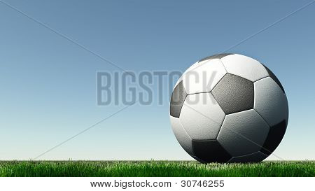 A pallone su un prato verde