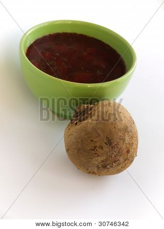 Rote Bete und rote Beete Suppe