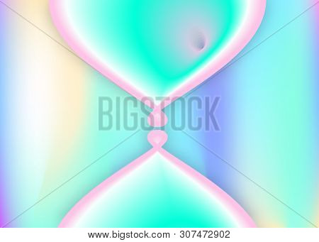 Liquid Fluid. Cool Wallpaper, Cover Template. Vivid Gradient Mesh. Holographic 3d Backdrop With Mode