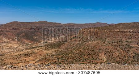 Landscape In Gheralta In Tigray, Northern Ethiopia, Africa. Trip From Axum To Gheralta