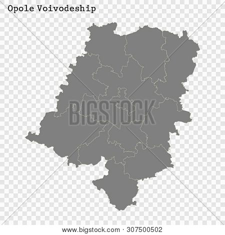 High Quality Map Of Opole Is A Voivodeship Of Poland With Borders Of The Powiats