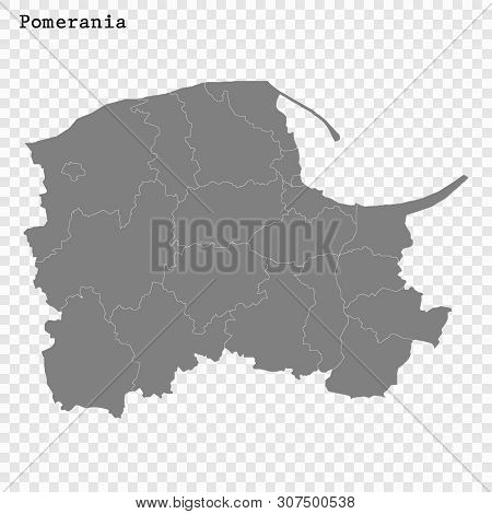 High Quality Map Of Pomerania Is A Voivodeship Of Poland With Borders Of The Powiats