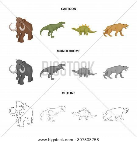 Isolated Object Of Animal And Character Sign. Collection Of Animal And Ancient Stock Vector Illustra