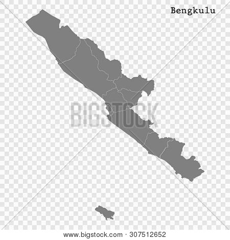 High Quality Map Of Bengkulu Is A Province Of Indonesia
