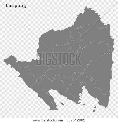 High Quality Map Of Lampung Is A Province Of Indonesia