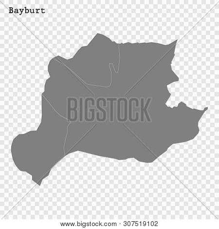 High Quality Map Of Bayburt Is A Province Of Turkey, With Borders Of The Districts