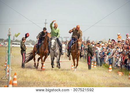 Demonstration Of Cossacks Ability Of Representatives To Stay In Saddle And Perform Tricks On Horseba