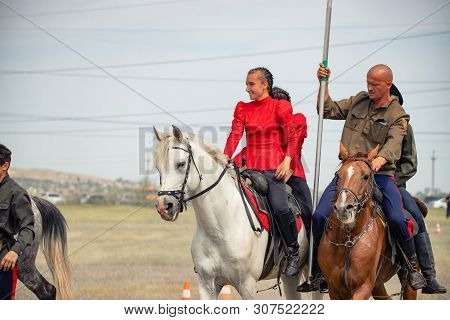 Demonstration Of Cossacks Ability Of Representatives To Stay In Saddle And Perform Tricks On Horseba