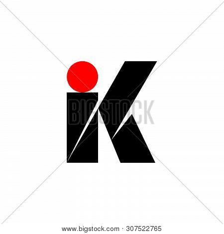 Abstract Letter Ik Simple Geometric Logo Vector