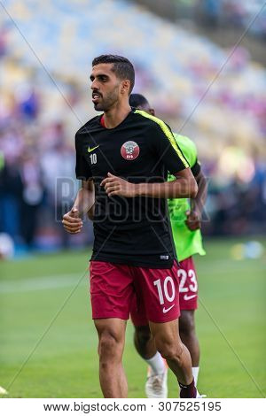 Rio De Janeiro, Brazil - June 16, 2019: Hassan Al Haidos Of Qatar During The 2019 America Cup Group 