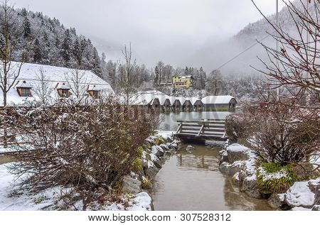Scenery Around Schoenau Am Koenigssee In Bavaria At Winter Time