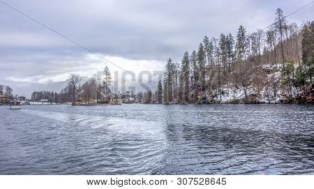 Scenery Around Schoenau Am Koenigssee In Bavaria At Winter Time