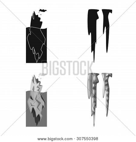 Vector Design Of Texture And Frozen Logo. Set Of Texture And Transparent Stock Vector Illustration.