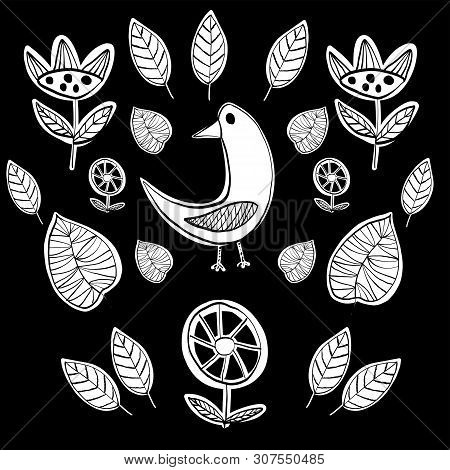 Simple Scandinavian Pattern Primiyive Naive Style Minimalistic Vector