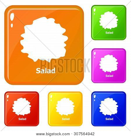 Salad Icons Set Collection Vector 6 Color Isolated On White Background