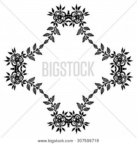 Vector Illustration Decorative Flower Frame For Ornamnet Modern