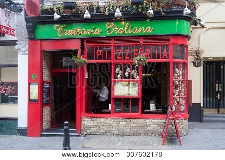 London, Uk - August 27th 2011: Trattoria Italiana Italian Restaurant, Wardour Street, Chinatown. Mos