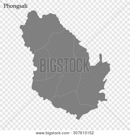 High Quality Map Of Phongsali Is A Province Of Laos, With Borders Of The Districts