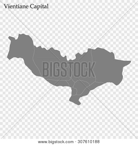 High Quality Map Of Vientiane Capital Is A Province Of Laos, With Borders Of The Districts