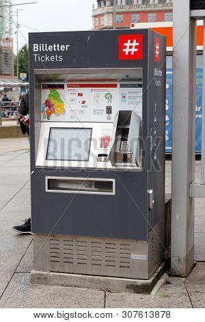 Oslo, Norway - June 20, 2019: The Oslo Public Transportation Company Ruter Ticket Vending Machine Lo