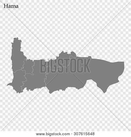 High Quality Map Of Hma Is A Governorate Of Syria, With Borders Of The Districts