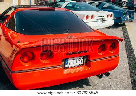 Mdina, Malta - 2016.10.16:  Malta Classic Grand Prix, Red Corvette Zr-1