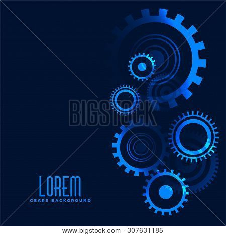 Technology Gear Wheels Composition Background Vector Illustration