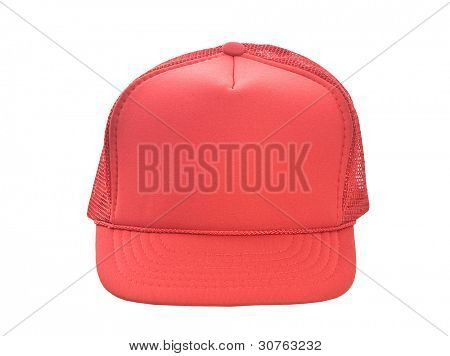 Rød baseball hat isoleret på hvid