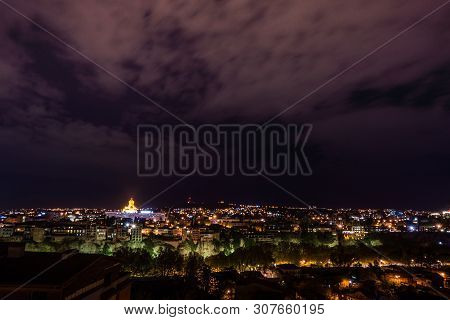 City Scape And Sky With Clouds In Tiflis