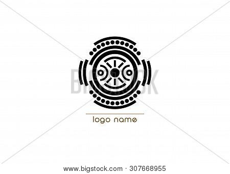 Vector Logo Indigenous Ethnicity Tribal Concept, Cultural Diversity Word Cloud Concept Isolated On W